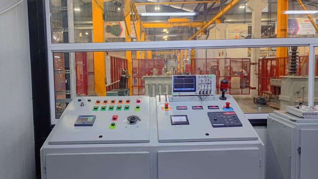 Electrical test laboratory control desk at US Electric